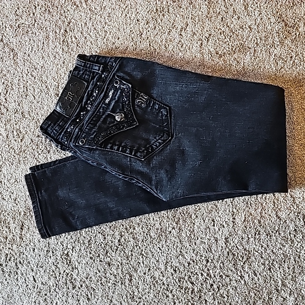 Miss Me Mid-Rise Skinny jeans, 29 Black